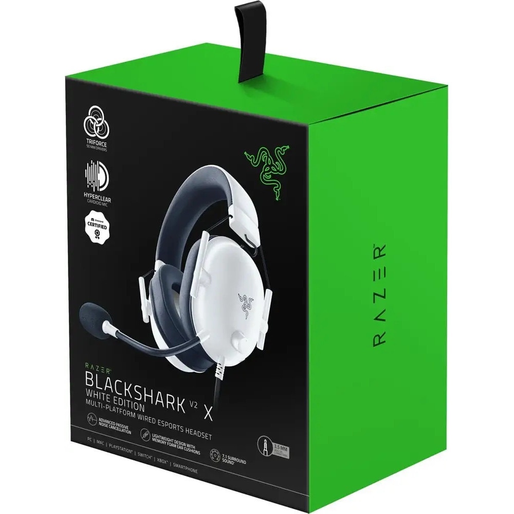 Razer BlackShark V2& HyperX QuadCast セット Casti PC, Razer BlackShark V2 X, 7.1, alb, pentru jocuri, 240g