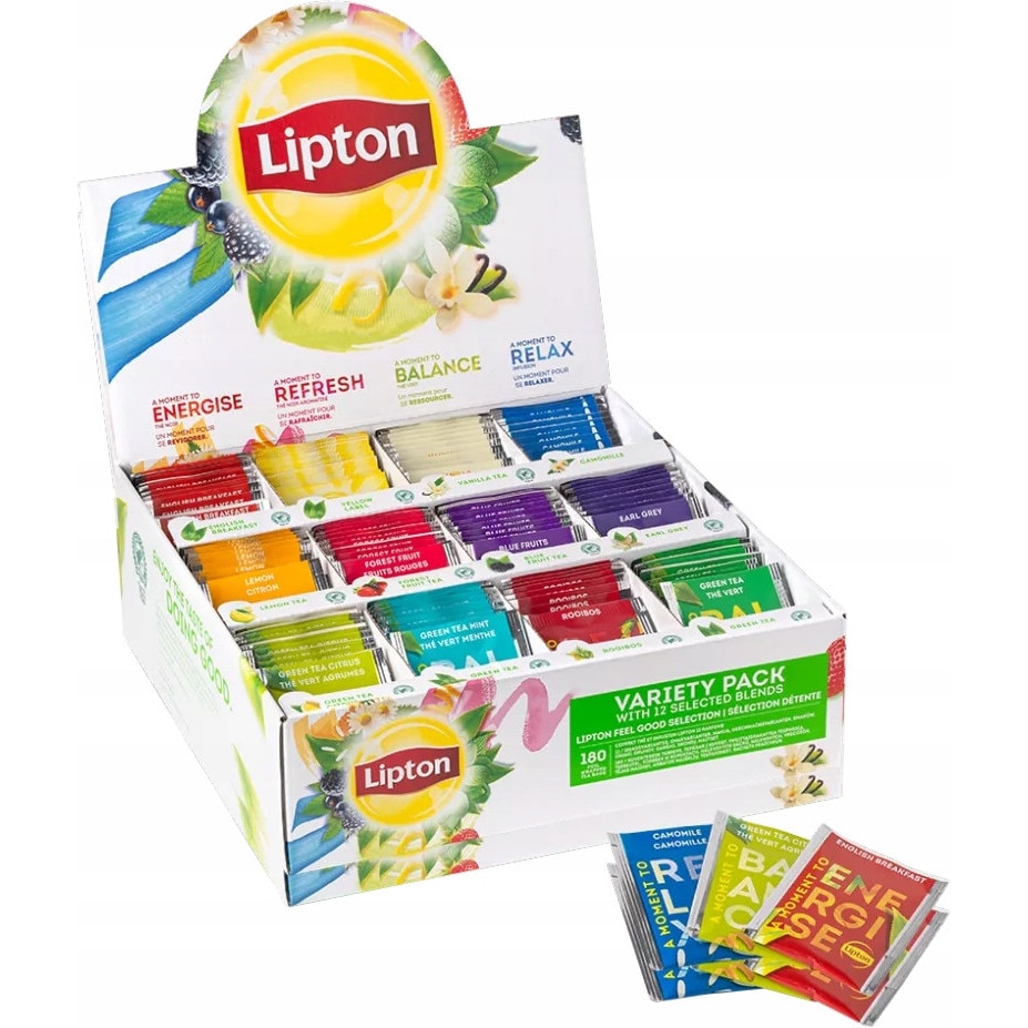 Set ceaiuri Lipton, 12 arome, 540 pliculete, multicolor - eMAG.ro
