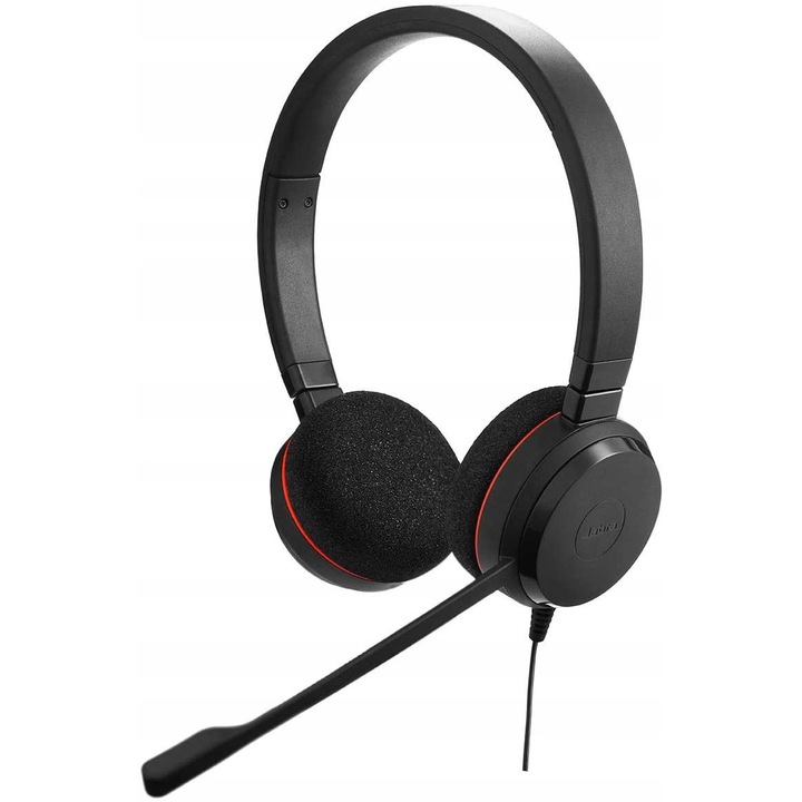 Слушалки за компютър Jabra Evolve 20 MS, кабел 1.2м, USB-C, черен