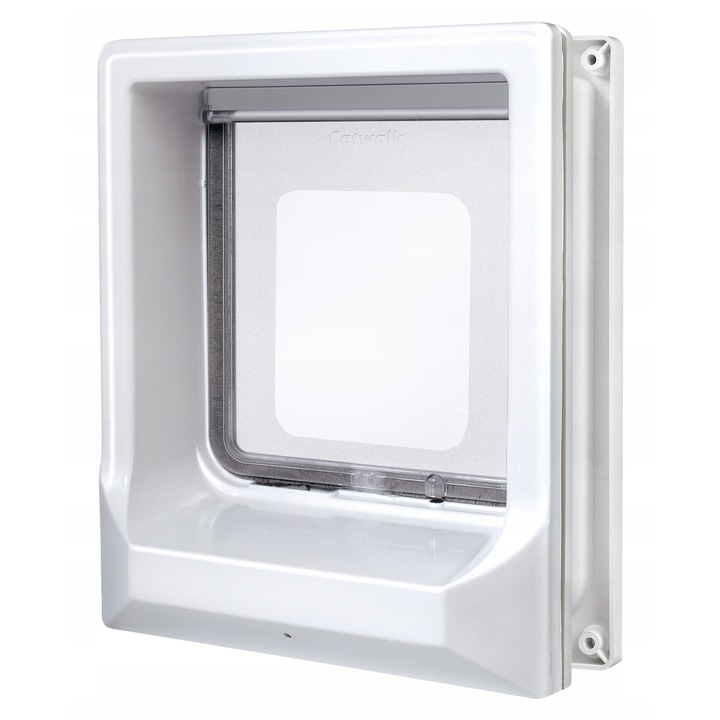 Вратичка за котки Zolux, система за заключване с 4 функции, бял, 170x150мм, за врати от 15-52мм