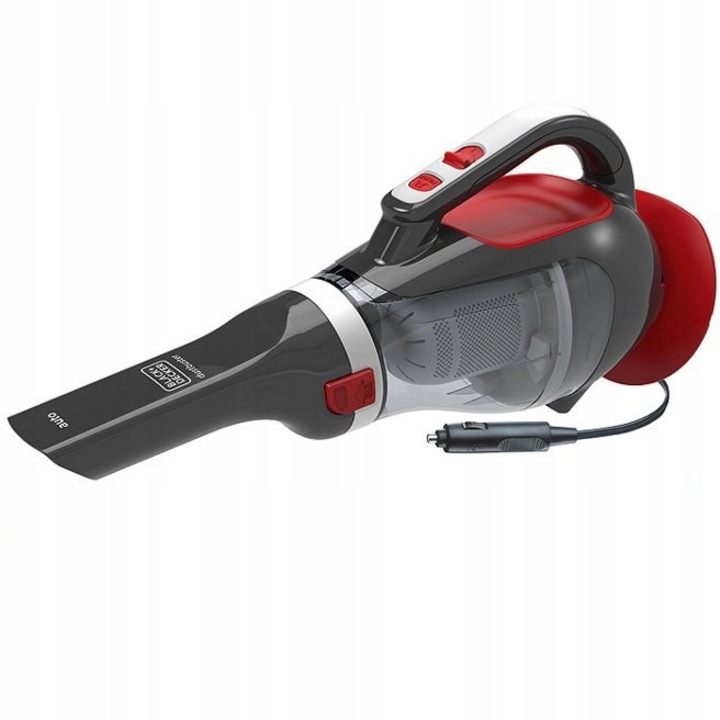Прахосмукачка за кола Black&Decker ADV1200-XJ, 12V, 5m кабел, сиво-червена