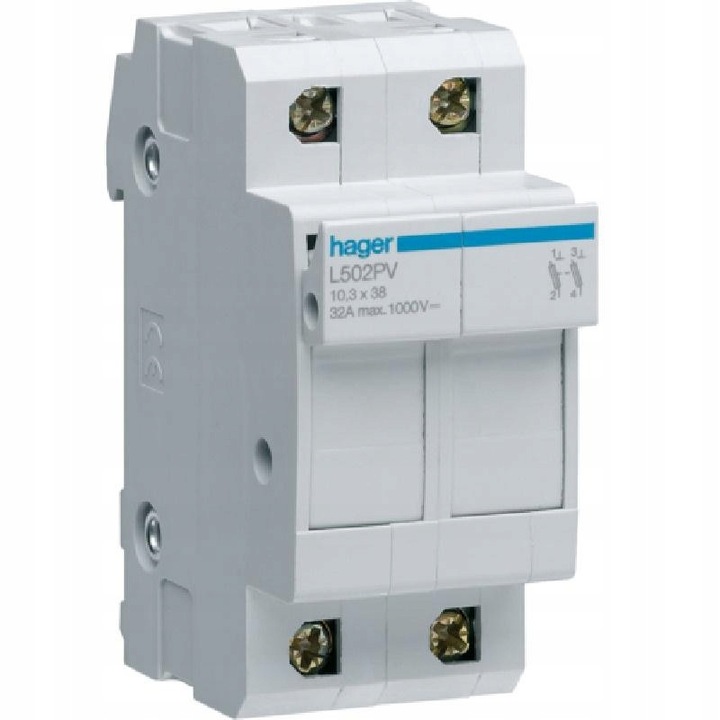 Modula baza siguranta 2P 32A 1000V 10x38mm Hager