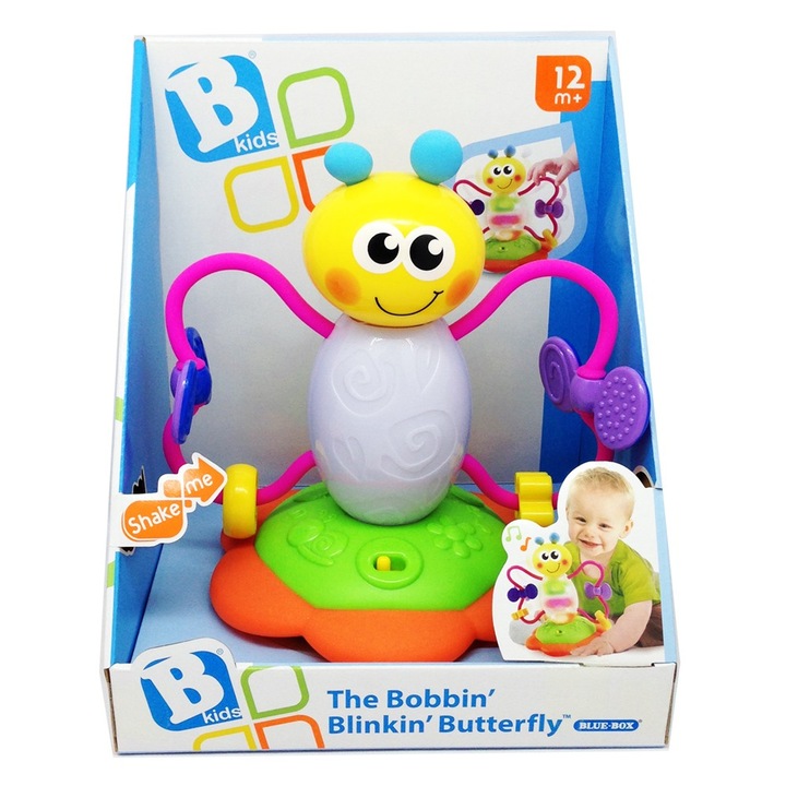 Jucarie muzicala pentru copii, BlueBox, Fluture, Multicolor, 1+