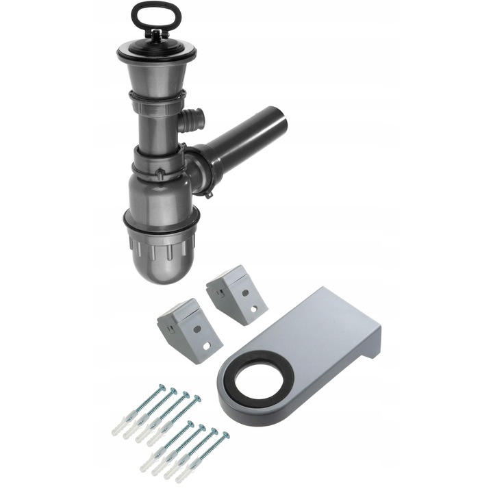 Сифон за мивка Deante, ръчен, 1 камера, 2 инча, неръждаема стомана