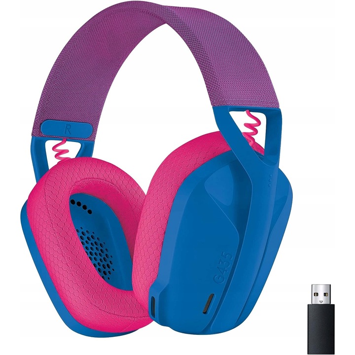 Безжични компютърни слушалки Logitech G435, сини, 40 мм, Bluetooth, 165 г