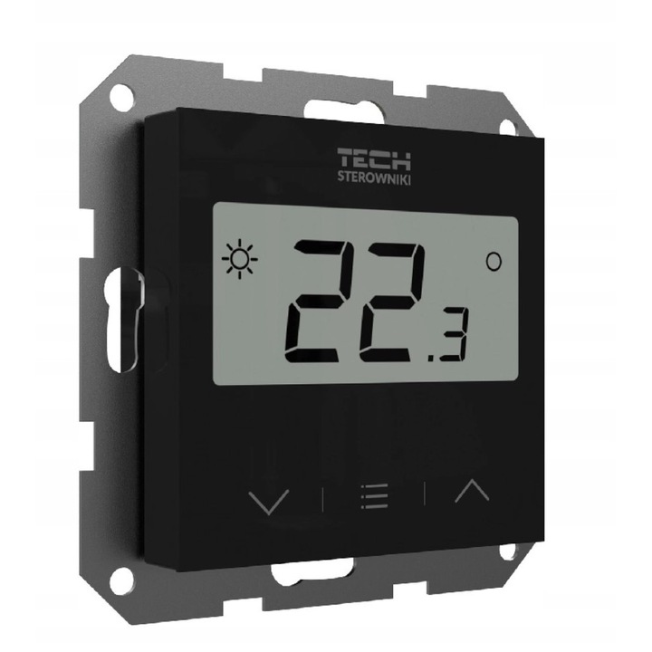 Termostat, TECH F-2Z V1, pentru sisteme de incalzire si racire, cu senzor integrat, comunicare prin fir, LCD