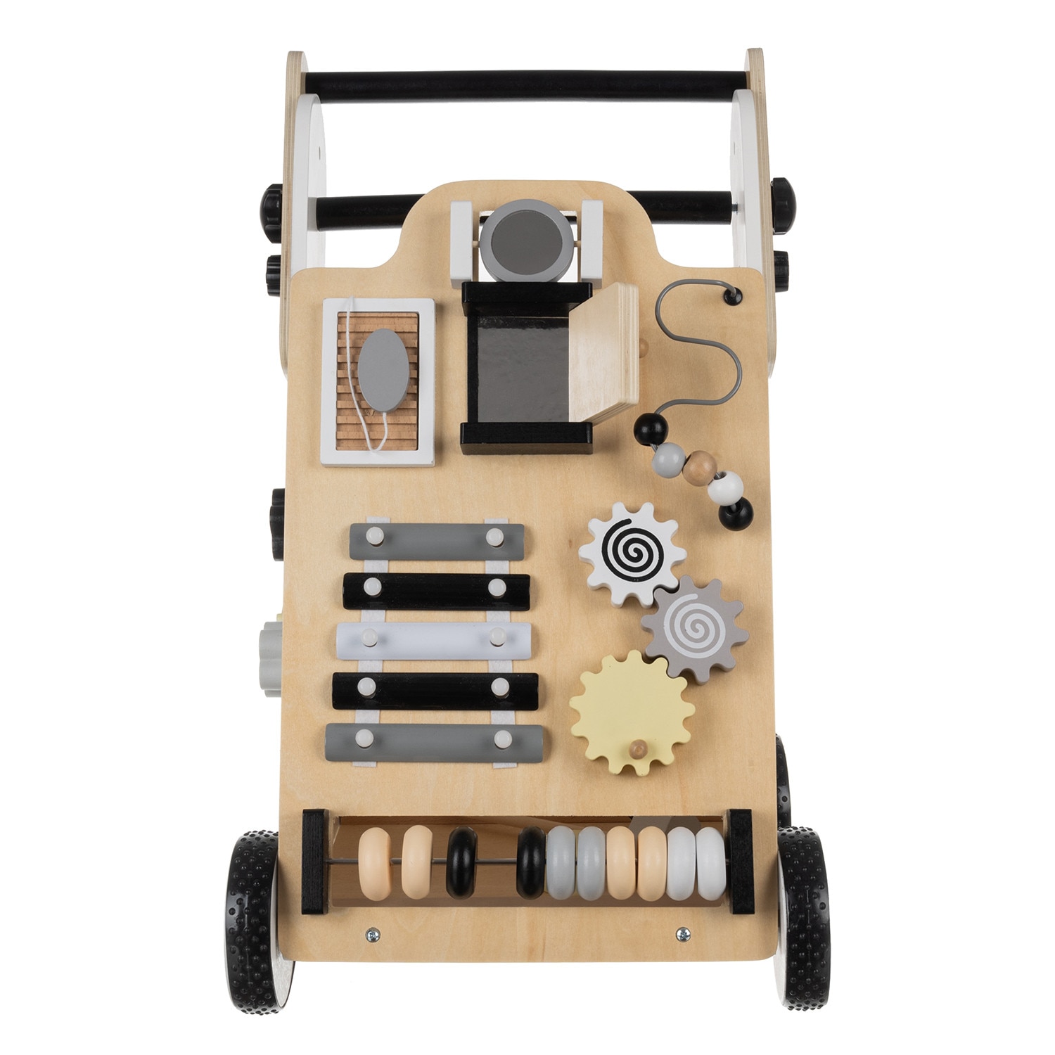 Antemergator din lemn, Kruzzel, cu tablita interactiva, 55-62 cm