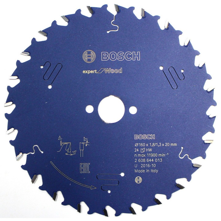 Циркулярен диск Expert For Wood 160x20 мм, 24 зъба, Bosch