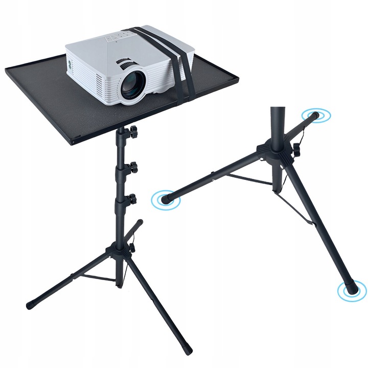 Stativ universal Mozos PL2 pentru proiectoare si laptopuri, inaltime reglabila 0,55-1,5 m, capacitate 8 kg, 28,5x38,5 cm, cu husa inclusa