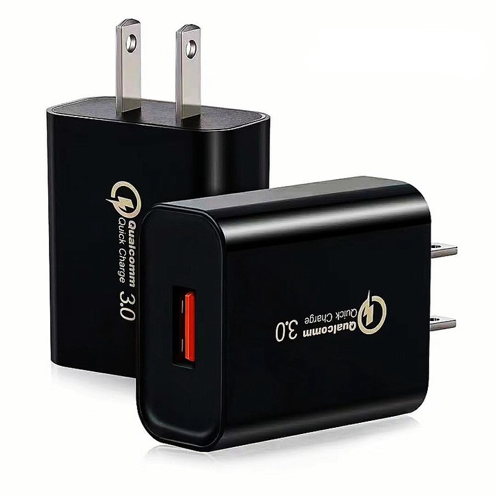 Original - Incarcator Retea Fast Charge 5V3A, Southern Sky, Capat STANDARD EUROPEAN QC 3.0, 18W, Fara Cablu, Negru - calitate superioara