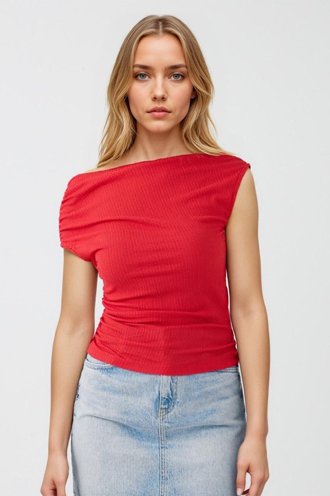 JIMMY KEY, Bluza cu decolteu pe umeri, Rosu