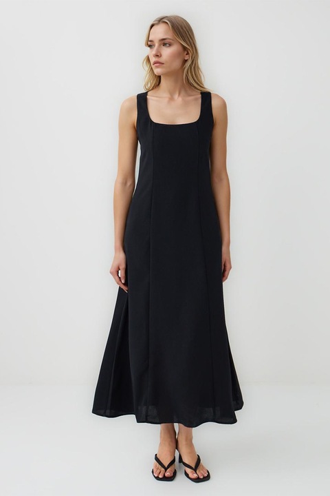 JIMMY KEY, Rochie evazata cu decolteu patrat, Negru