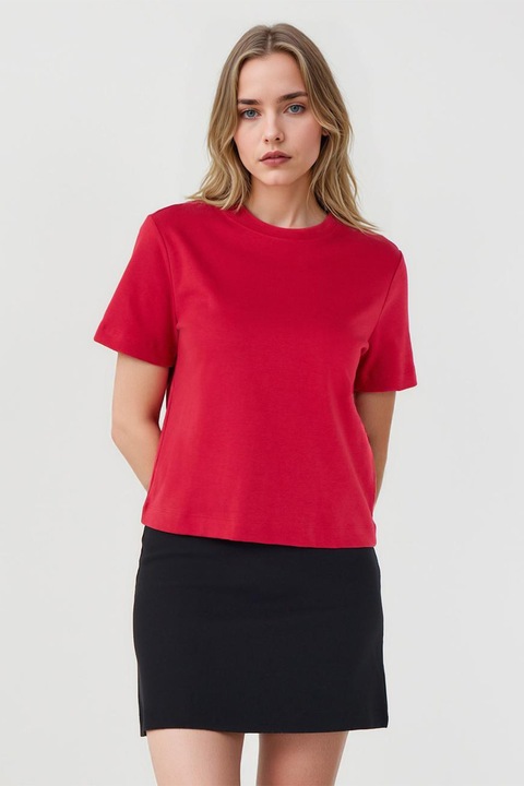 JIMMY KEY, Fusta mini dreapta cu model uni, Negru