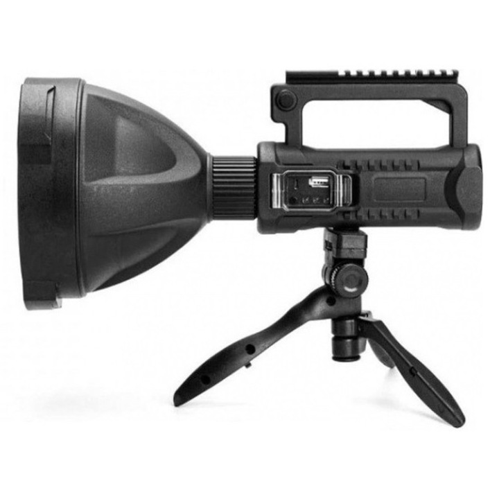 Erős akkumulátoros lámpa, 4 világítási fokozat, állvány, powerbank funkció