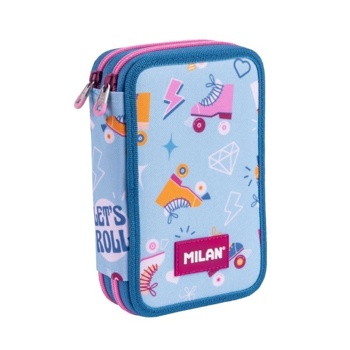 Несесер за моливи MILAN Roller 2 - снабден с 2 ципа