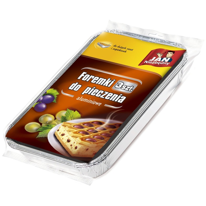 Set 3 tavi de copt Jan Niezbędny, aluminiu, cu capac