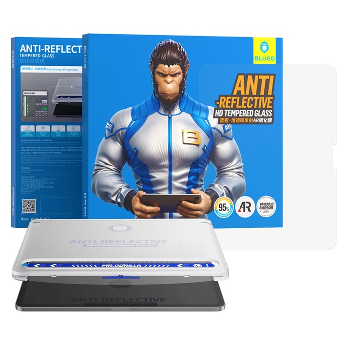 Sticla de protectie pentru ecran iPad Pro 12.9 2020/2021/2022 cu aplicator, C55, sticla protectoare, transparenta