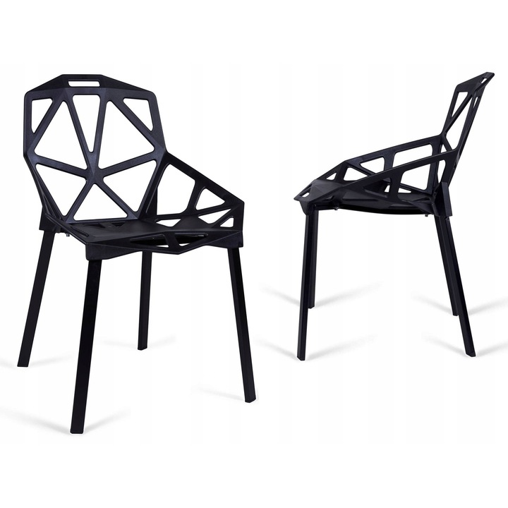 Scaun modern VECTOR, negru, design aerisit