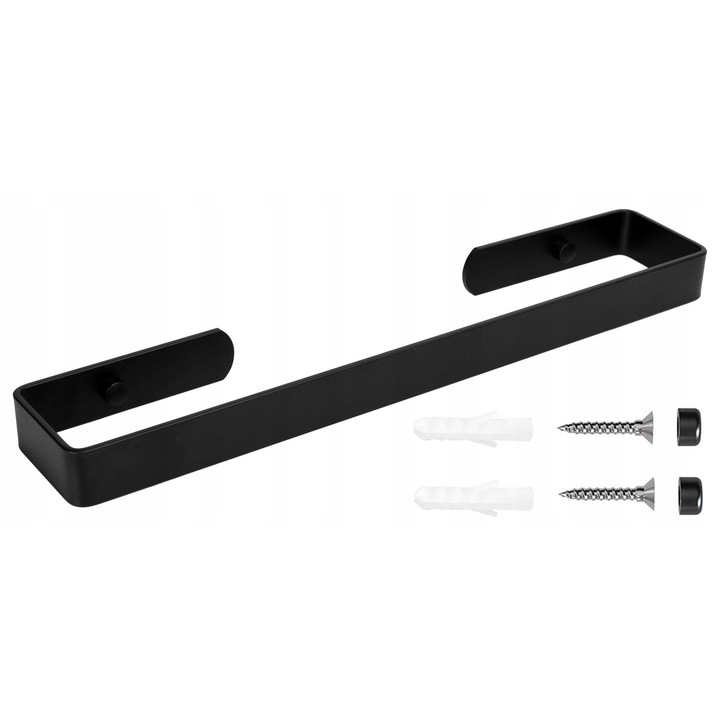 Suport pentru prosoape, GMM Group, metalic, 40cm, negru