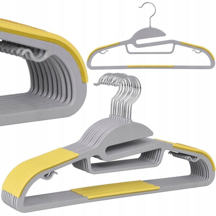 Umerase pentru haine Gockowiak set 10 bucati gri-aurie