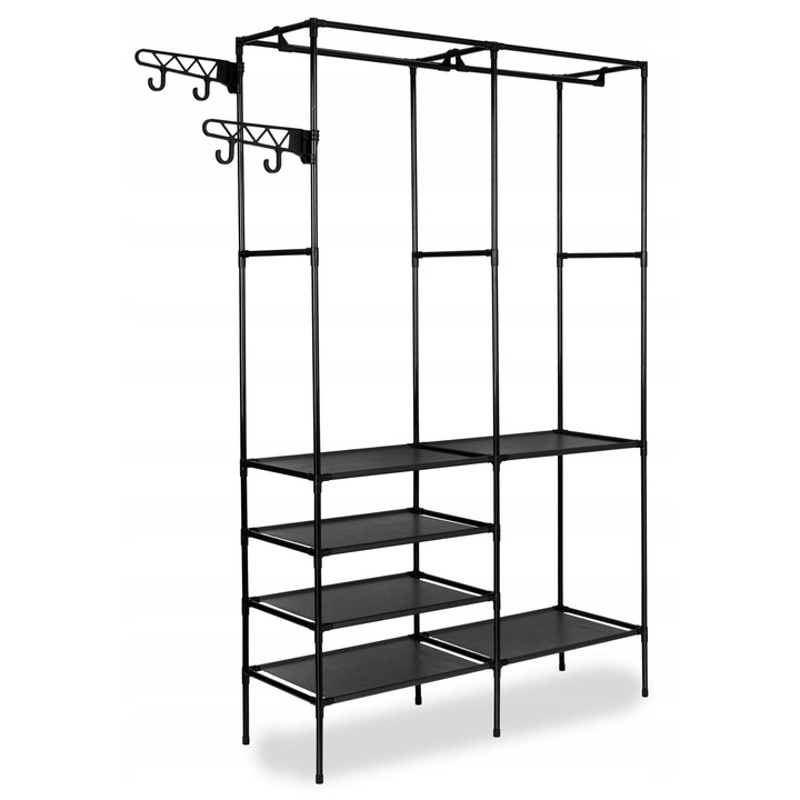 Sifonier GMM Group, cu polite, negru, 107x35x172cm