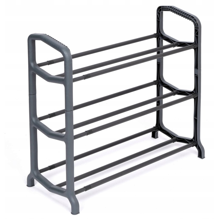 Állítható cipőtartó, GMM Group, 3 szintes, állítható, szürke