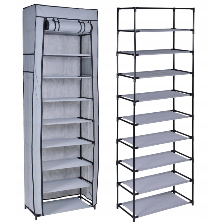 Gockowiak, Lea cipőtartó szekrény, szürke, textil