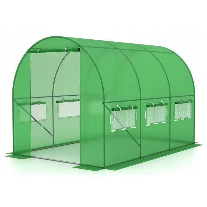 Tunel Foliowy 2x3,5m, verde, 7m2, cu 6 feronerie, pentru montaj de sine statator