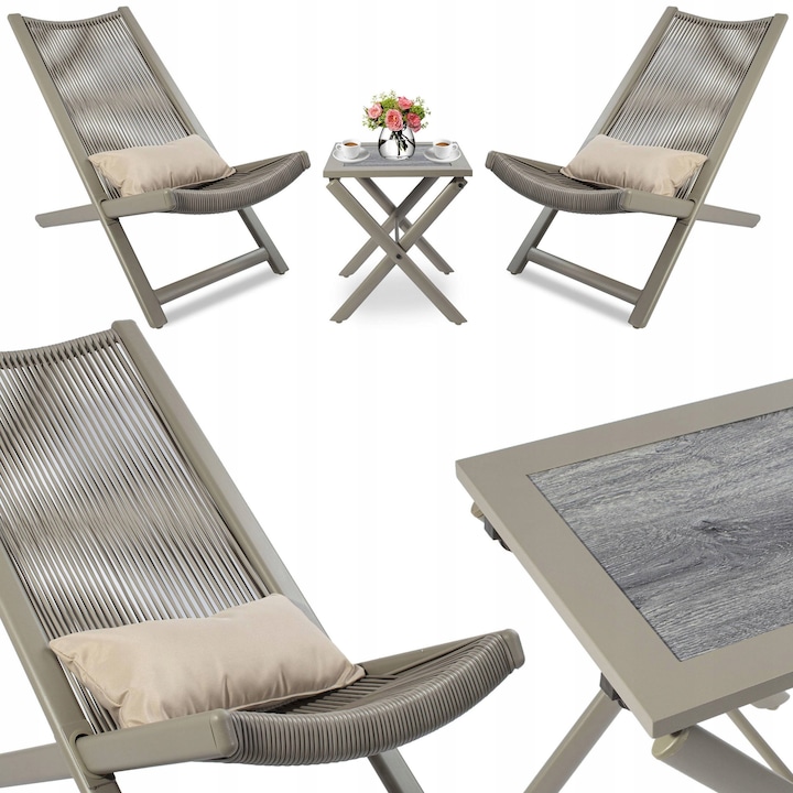 Set de mobilier gradina CHILL SAND, leagane si masa, multicolor
