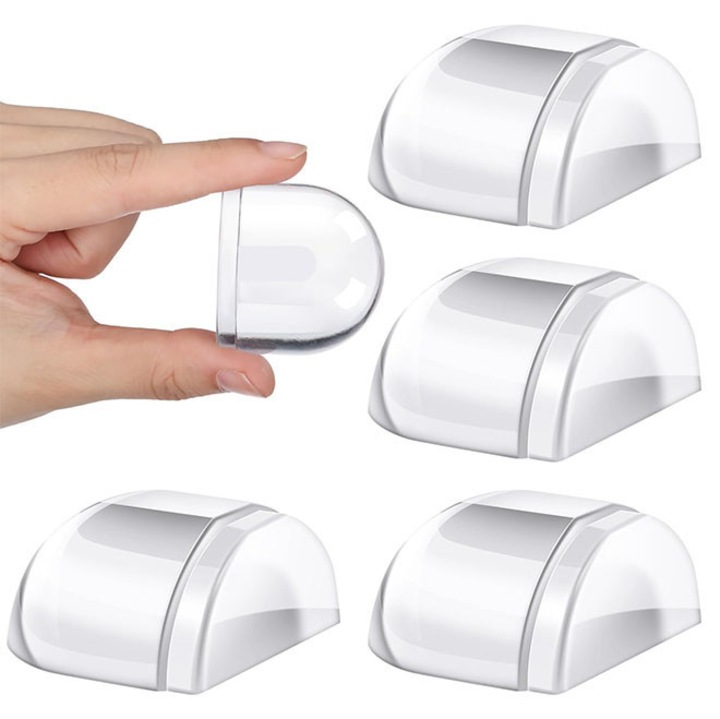 Set 4 amortizoare de ușă transparente, TodyJeyHo, silicon, 4.1x3.9x2cm