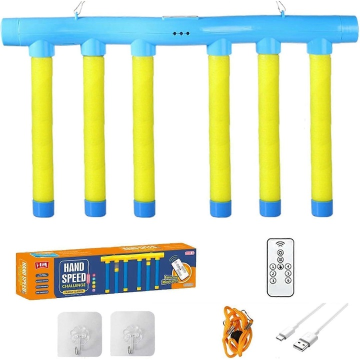 Joc interactiv, Stick Drop, 3 viteze ajustabile, plastic, galben/albastru