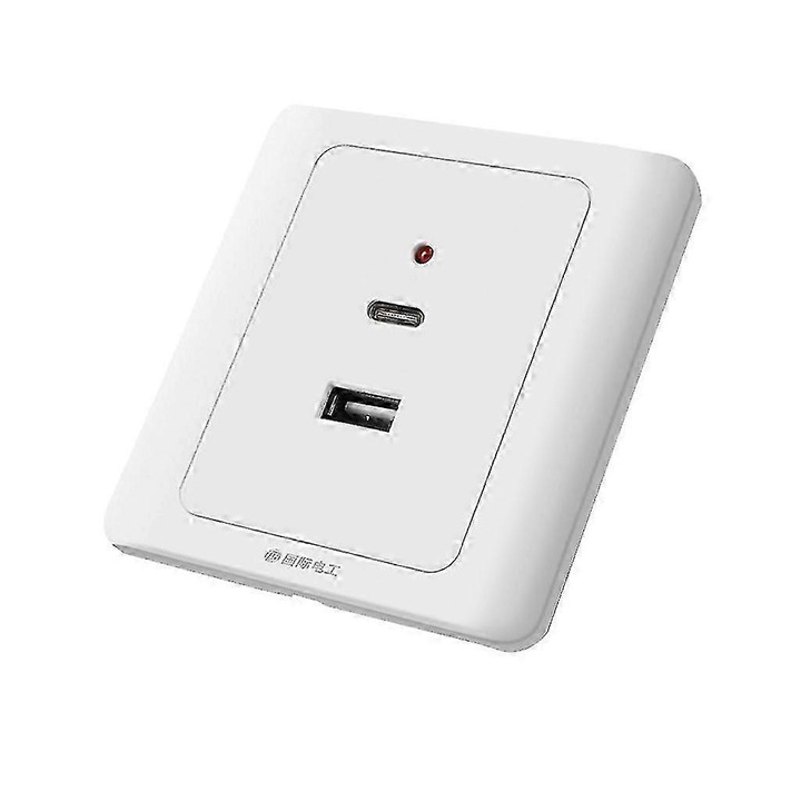 USB Type C гнездо, 18W, скрит/повърхностен монтаж, 86x86 мм