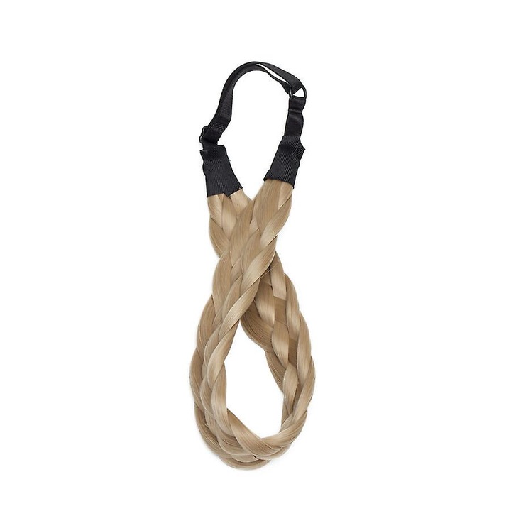 Дебела плетена лента за коса, аксесоари, руса, 25-30 см