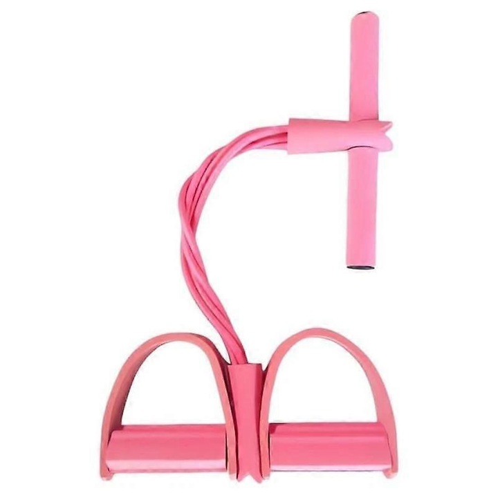 4-тръбен удължител с педали, ластици, розов, 25x43 см, комплект