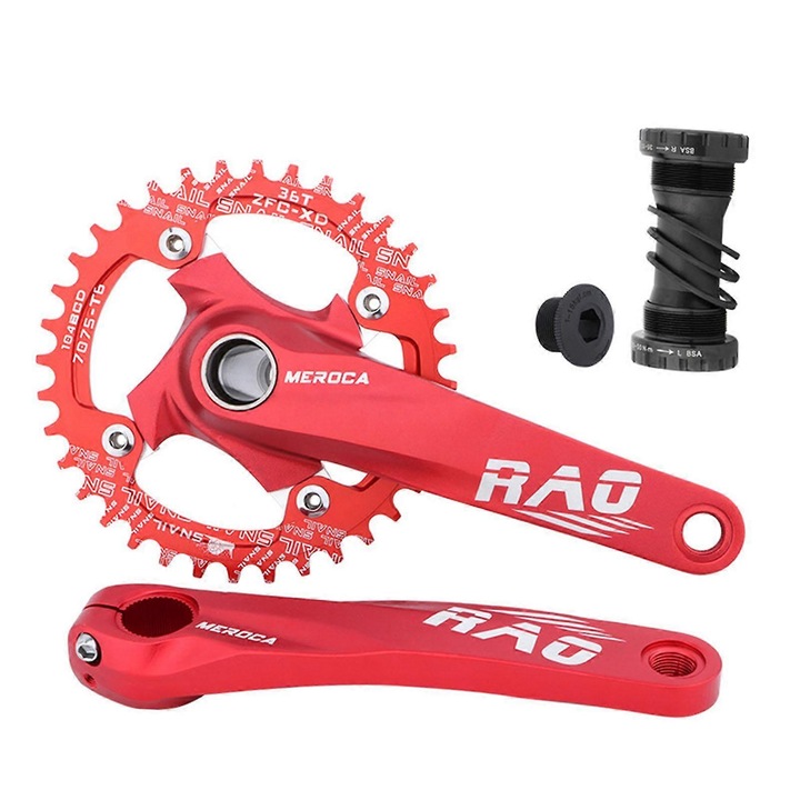 Set angrenaj bicicleta, 32T/34T/36T, 104BCD, aluminiu, lungime brat 170mm, ax 99.7x24mm