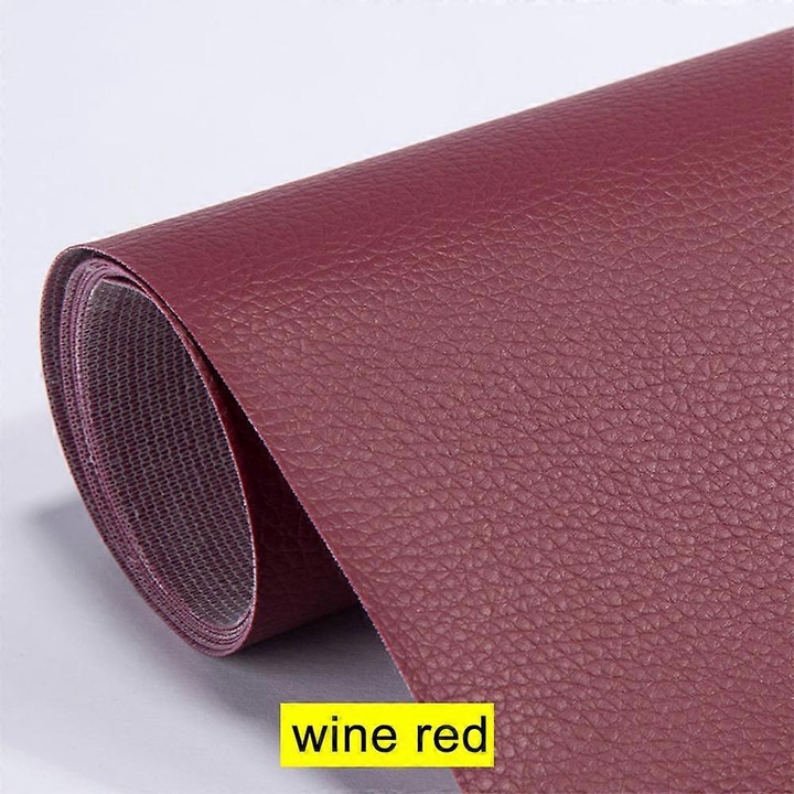 Pachet de reparare din piele PU, 50CM x 138CM, rezistent la apa, rosu vin