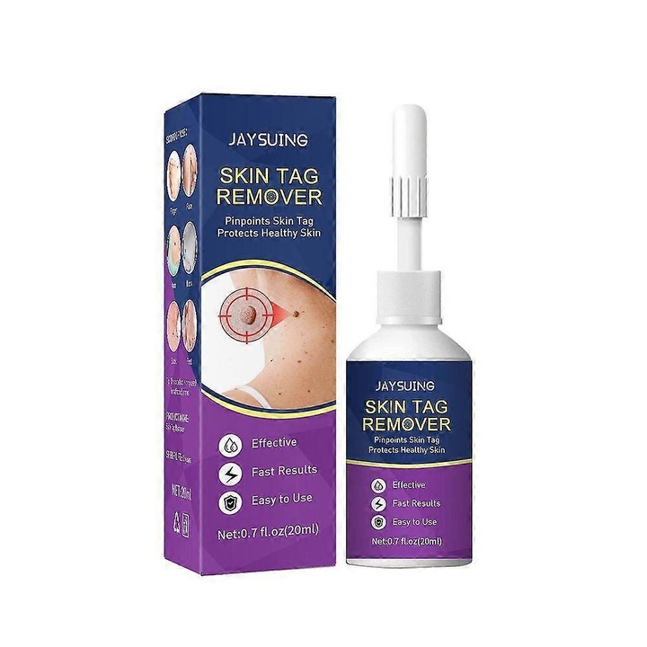Serum pentru indepartarea alunitelor, 9.5x2.5cm, ingrediente naturale, fara durere, pentru toate tipurile de piele