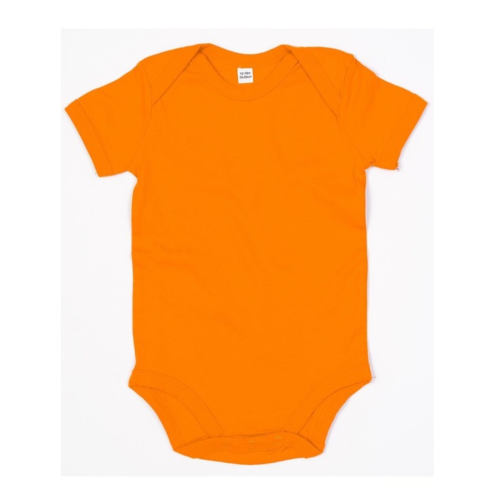 Бебешко боди, оранжево, памучно, с деколте тип плик
