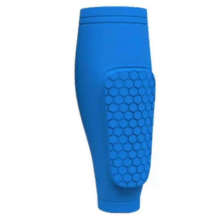 Set 2 Aparatori de tibie Shin Defender, albastru, nylon/poliester, pentru copii si tineri 12-18 ani, S