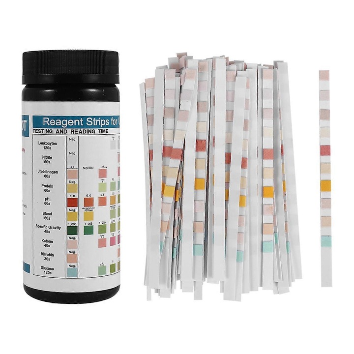Set 100 benzi de testare urinara, 10 parametrii, material hartie