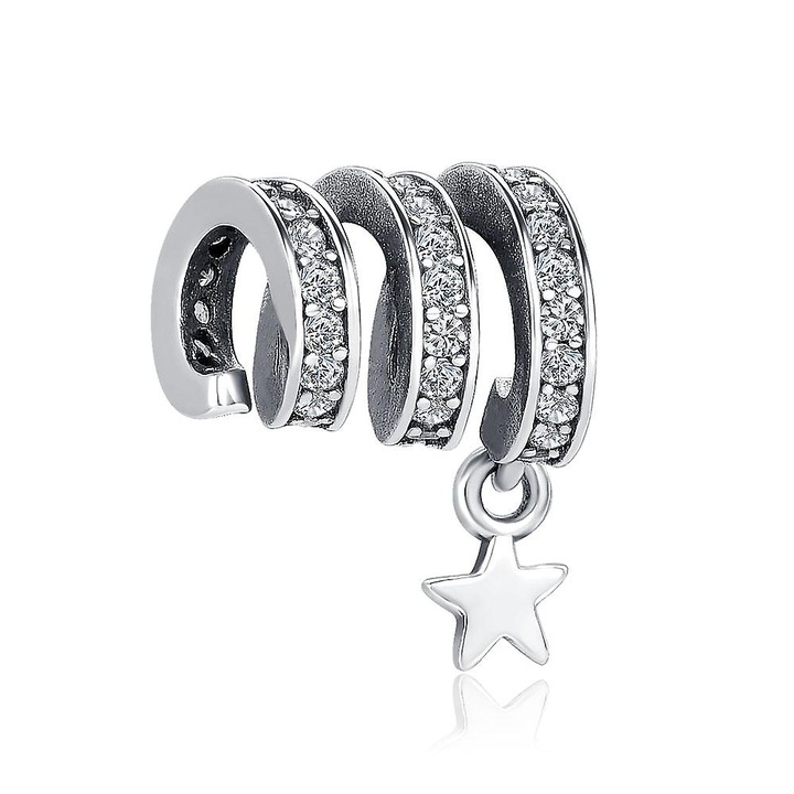 Pandantiv din argint 925, zircon, forma neregulata, 1x5cm