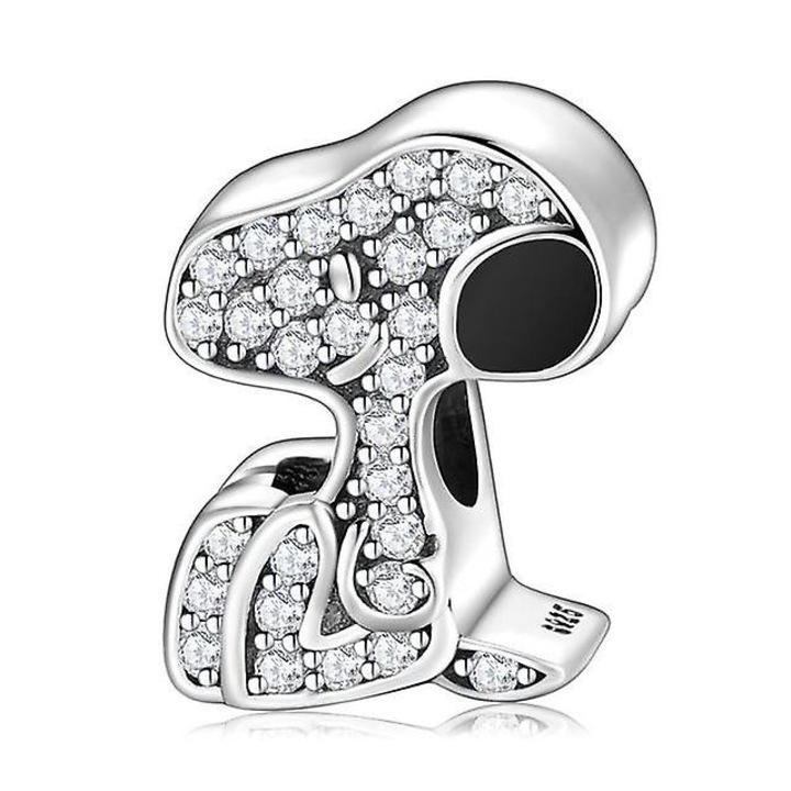 Pandantiv din argint 925, zircon, forma neregulata, 1x5cm