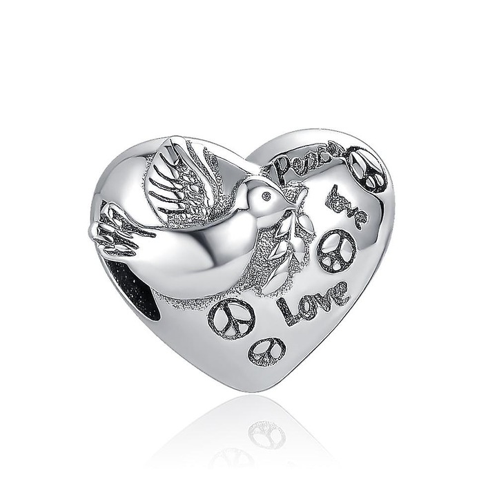 Charm bratara Love Forever, margele din argint 925, zircon, forma neregulata, 1x5cm