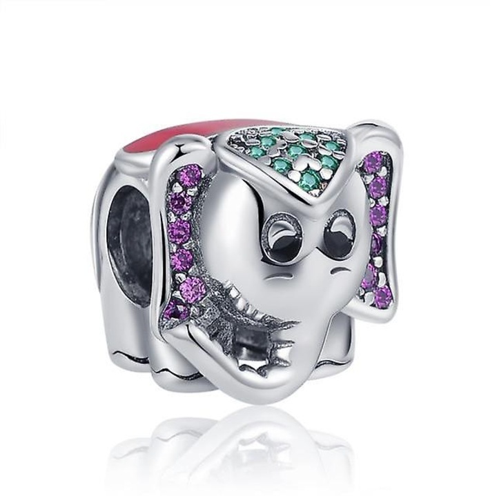 Accesoriu bratara, model elefant, din argint 925, zircon, 1x5cm