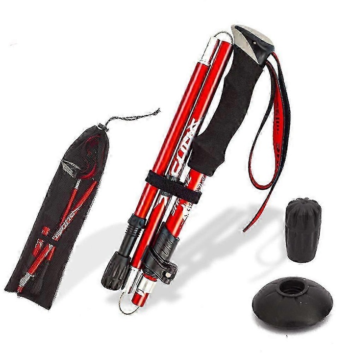 Bete trekking set 5 sectiuni, rosu, 110-130cm