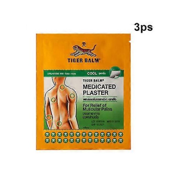 Plasturi Tiger Balm pentru ameliorarea durerii, set de 3, rosu, verde