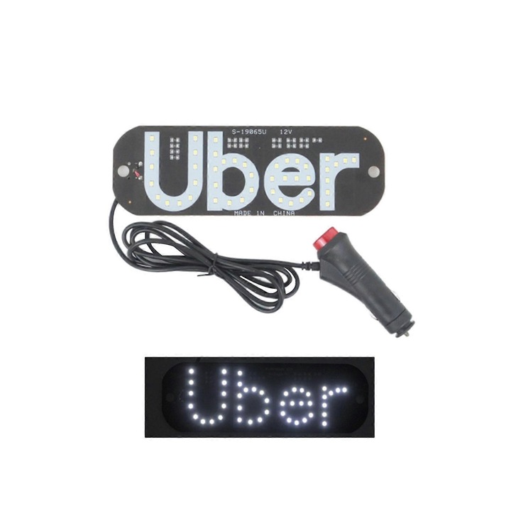 Semn de lumina LED pentru masina, multicolor, 18x7.3x4cm, cu ventuze