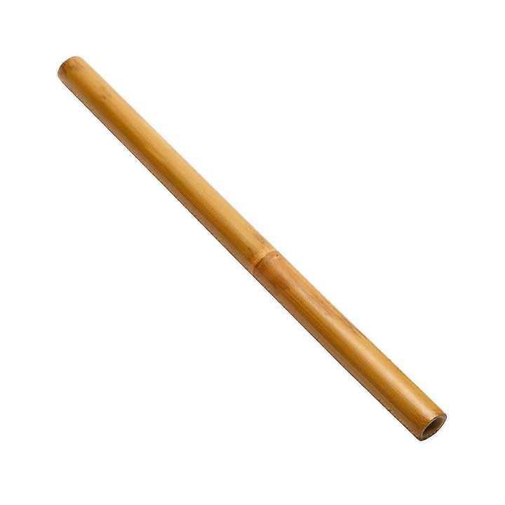 Instrument de masaj Gua Sha din bambus, culoare naturala, 42x2.5cm, pentru gat, umeri, spate, picioare