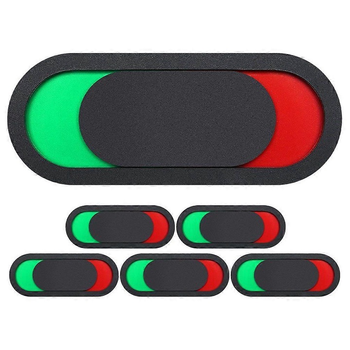 Set 6 semne de usa pentru birou, indicator de ocupat/liber, acrilic, negru, 7x3x0.8cm