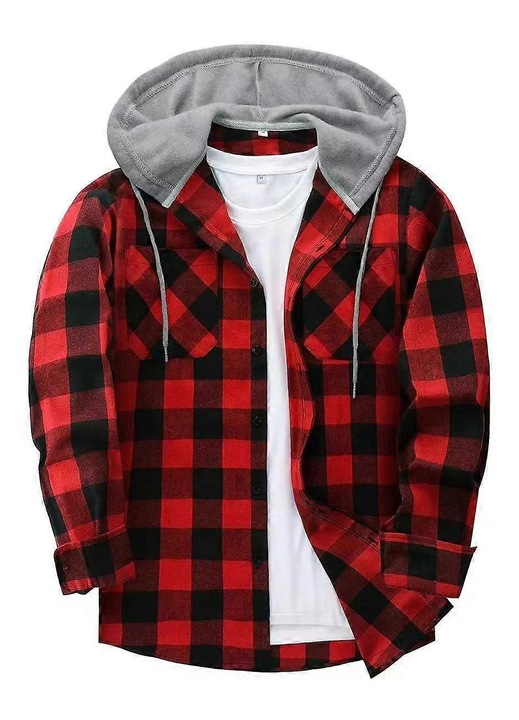 Tricou barbatesc, rosu, casual, bumbac si poliester, set disponibil